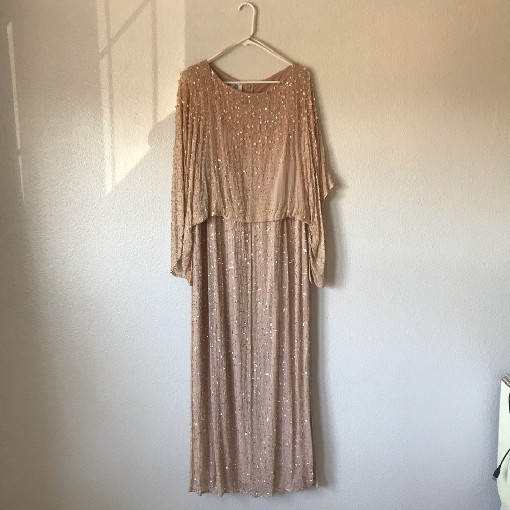 Beige Beaded Gown